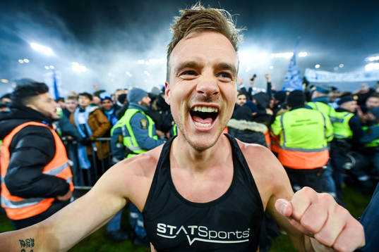 Malmö FFs Eric Larsson jublar