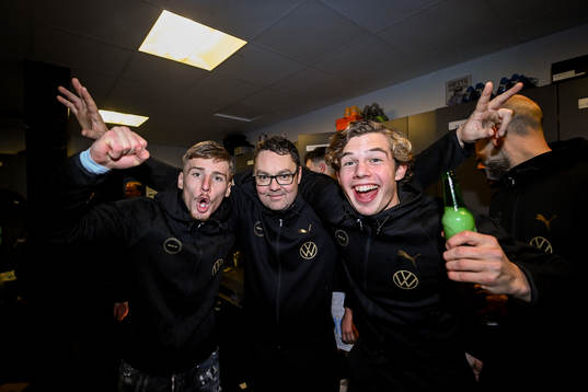 Malmö FFs Markus Björkqvist och målvakt Melker Ellborg