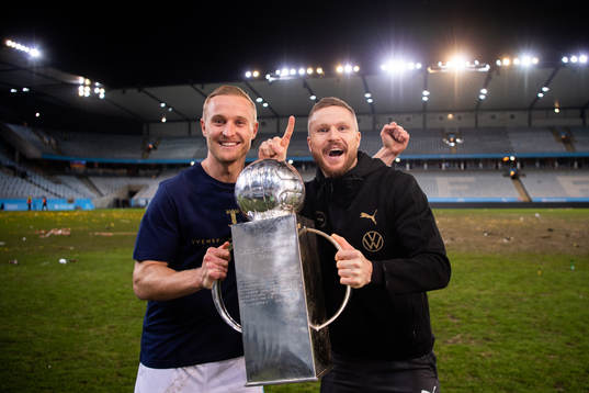 Malmö FFs Franz Brorsson och Lasse Nielsen