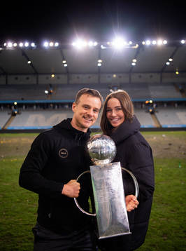 Malmö FFs Eric Larsson med flickvän Theresé Giza