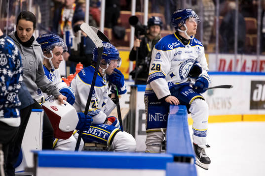 Leksands Max Veronneau och Mikael Ruohomaa och Justin