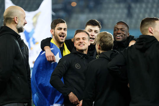 Malmö FFs Adi Nalic , Eric Larsson , Anel Ahmedhodzic och