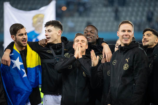 Adi Nalic, Anel Ahmedhodzic, Eric Larsson, målvakt Ismael