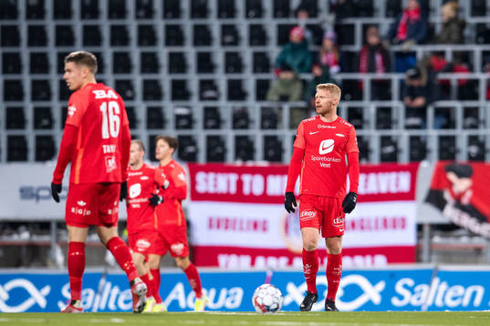 Sivert Heltne Nilsen of Brann looks dejected