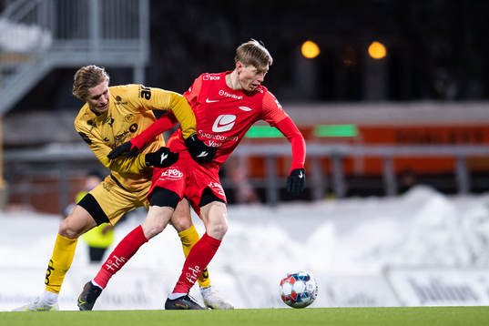 Ola Solbakken of Bodø/Glimt and Ole Martin Kolskogen of