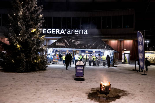 Outside Tegera Arena