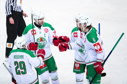 Mattias Sjögren of Rögle celebrates