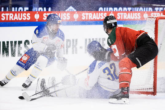 Oskar Lang and Jesper Kandergård of Leksand and Viktor