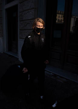 Sebastian Nanasi arrives at the hotel