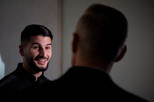 Antonio Colak is interviewed at the team hotel
