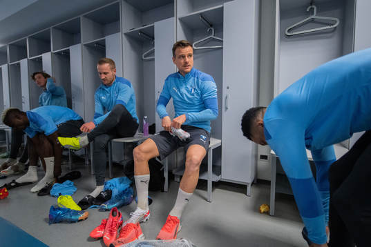 Franz Brorsson and Eric Larsson in the dressing room