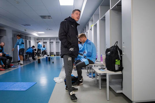 Jon Dahl Tomasson, head coach and Anders Christiansen in