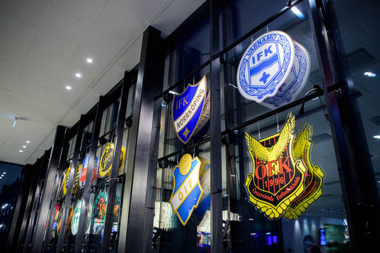 Klubbmärken för lag representerade i Allsvenskan och