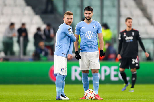 Anders Christiansen and Antonio Colak of Malmö FF