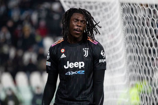 Moise Kean of Juventus looks dejected