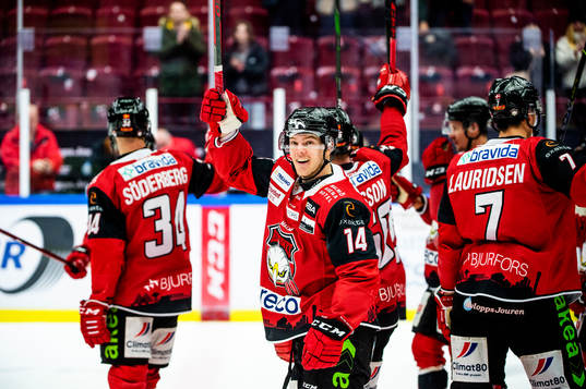 Malmö Redhawks Carl-Johan Lerby jublar