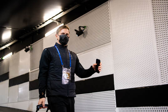 Goalkeeper Johan Dahlin of Malmö FF arrive at the arena