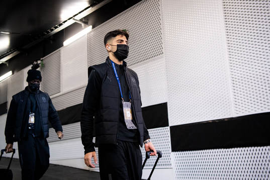 Peter Gwargis of Malmö FF arrive at the arena