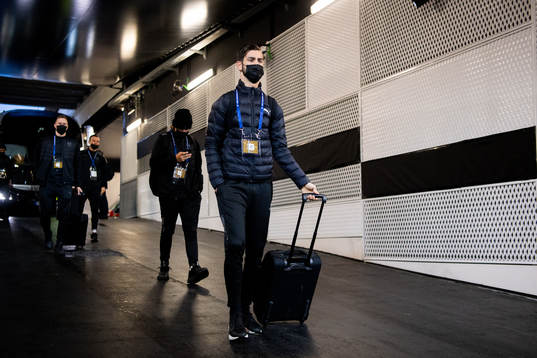 Adi Nalic of Malmö FF arrive at the arena