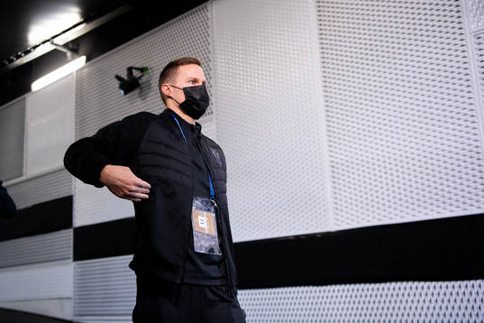 Niklas Moisander of Malmö FF arrive at the arena