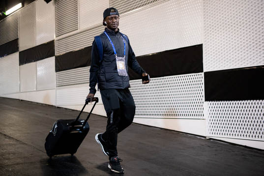 Bonke Innocent of Malmö FF arrive at the arena