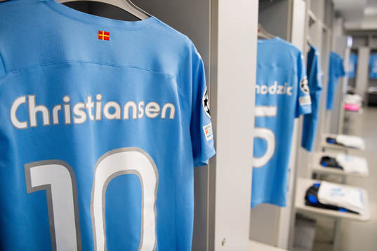 The kit of Anders Christiansen of Malmö FF in the dressing