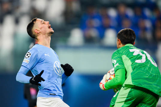 Veljko Birmancevic of Malmö FF looks dejected