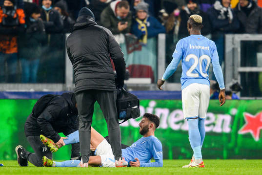 Erdal Rakip of Malmö FF in pain