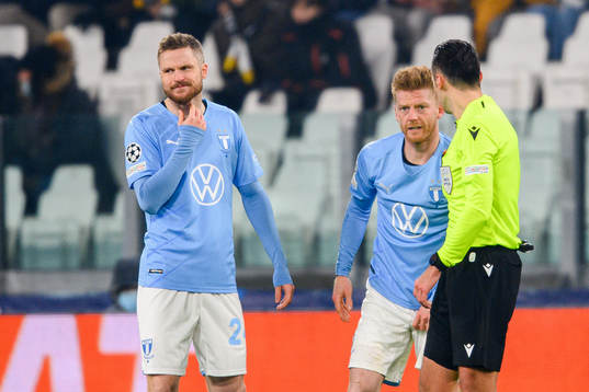 Lasse Nielsen and Anders Christiansen of Malmö FF