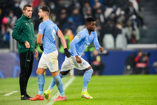 Antonio Colak and Malik Abubakari of Malmö FF