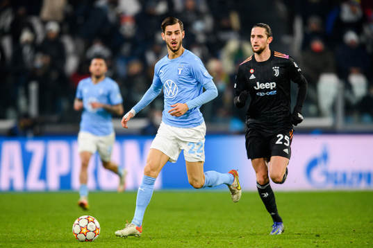 Adi Nalic of Malmö FF and Adrien Rabiot of Juventus