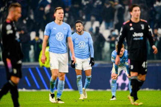 Martin Olsson of Malmö FF looks dejected