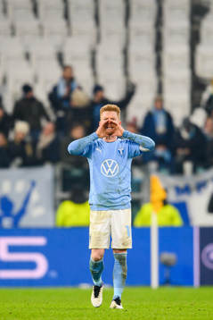 Anders Christiansen of Malmö FF looks dejected