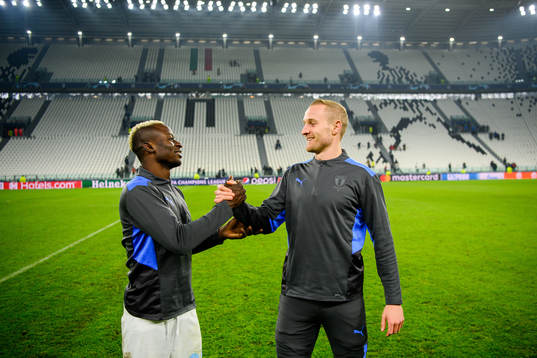 Bonke Innocent and Franz Brorsson of Malmö FF