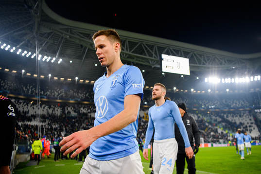 Niklas Moisander of Malmö FF looks dejected