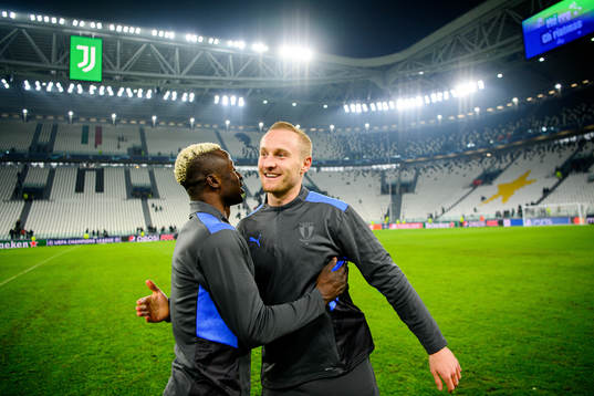 Bonke Innocent and Franz Brorsson of Malmö FF