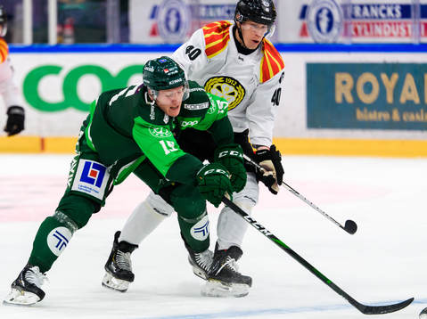 Färjestads Gustav Rydahl och Brynäs Tomi Sallinen