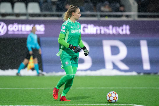 Goalkeeper Janina Leitzig of Bayern Munich