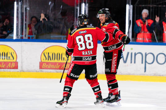 Luleås Joonas Rask och Sami Lepistö jublar