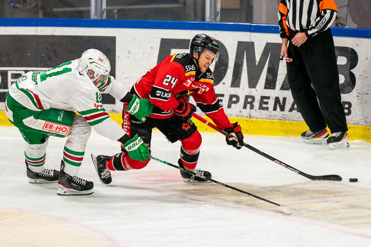 Rögles Mattias Sjögren och Luleås Brendan Shinnimin