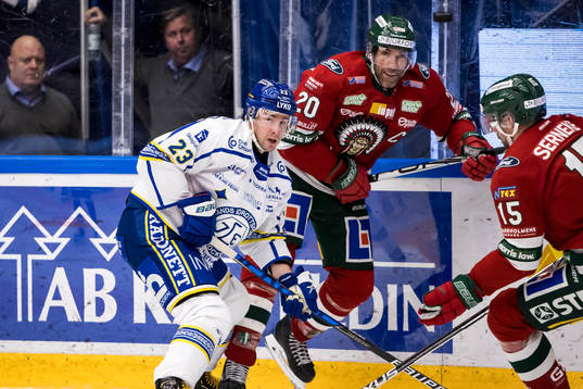 Leksands Mikael Ruohomaa och Frölundas Joel Lundqvist
