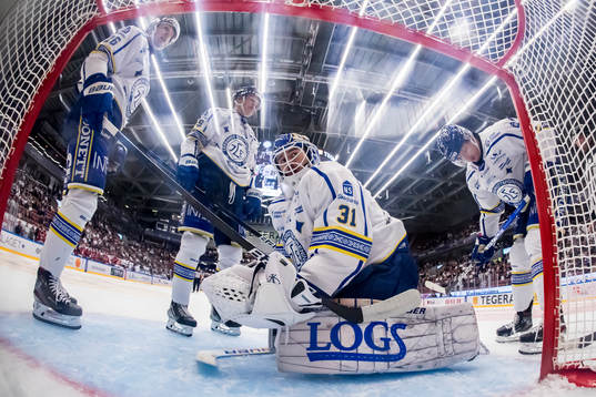 Leksands målvakt Kasimir Kaskisuo Patrik Norén och Emil