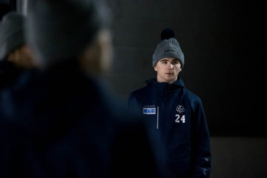 Leksands Isak Rosén innan ishockeymatchen i SHL mellan