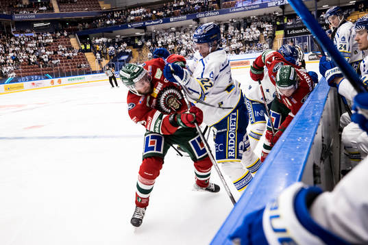 Frölundas Jan Mursak och Leksands Tobias Ekberg