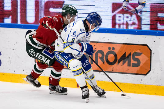 Frölundas Simon Edvinsson och Leksands Patrik Zackrisson