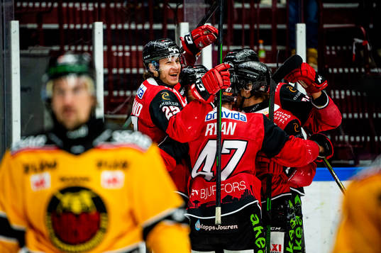 Malmö Redhawks Eric Engstrand jublar