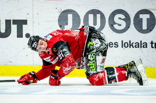 Malmö Redhawks Emil Sylvegård deppar på isen