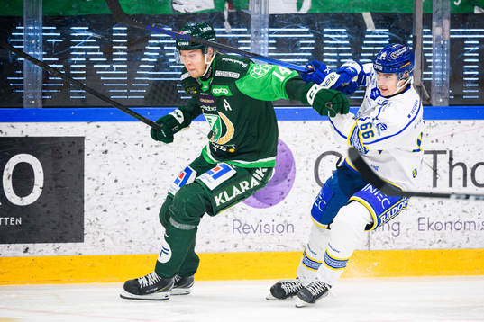 Färjestads Victor Ejdsell och Leksands Nils Åman
