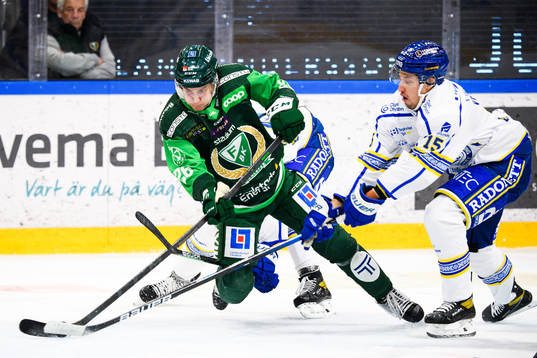 Färjestads Joel Nyström och Leksands Max Veronneau
