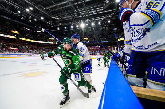 Färjestads Jesse Virtanen och Leksands Martin Karlsson